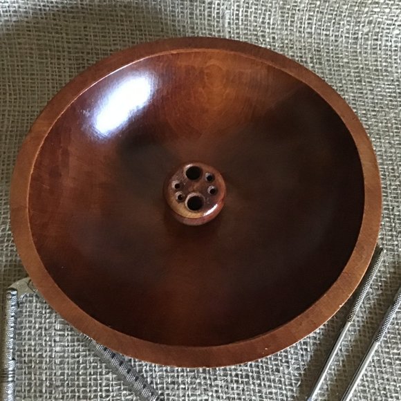 Vintage Wood Nut Bowl with Tools Baribocraft - Picture 4 of 6